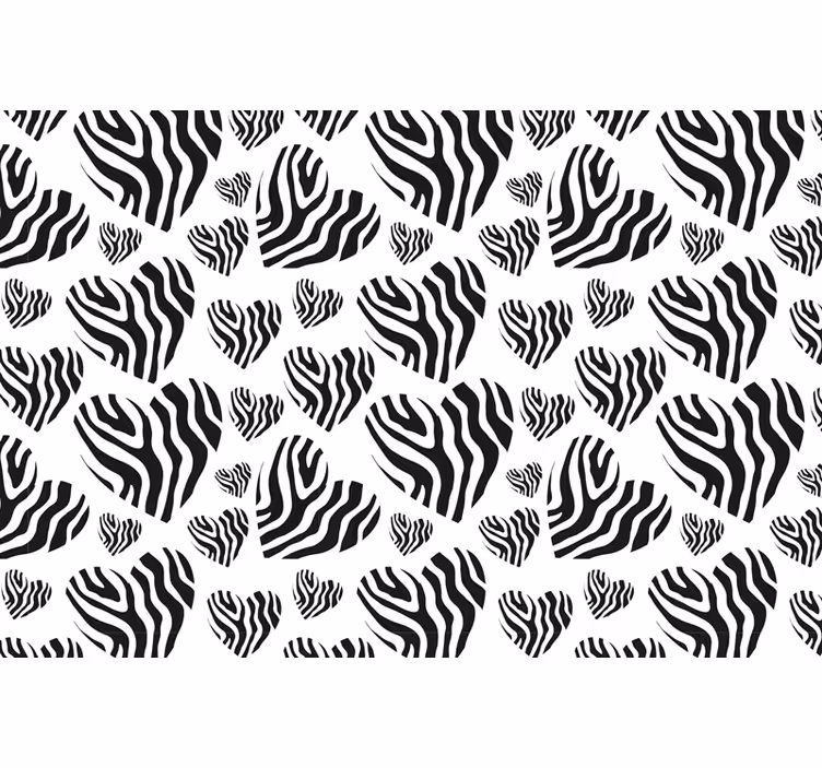 Rollo fenster schwarz zebra herzmuster - TenStickers