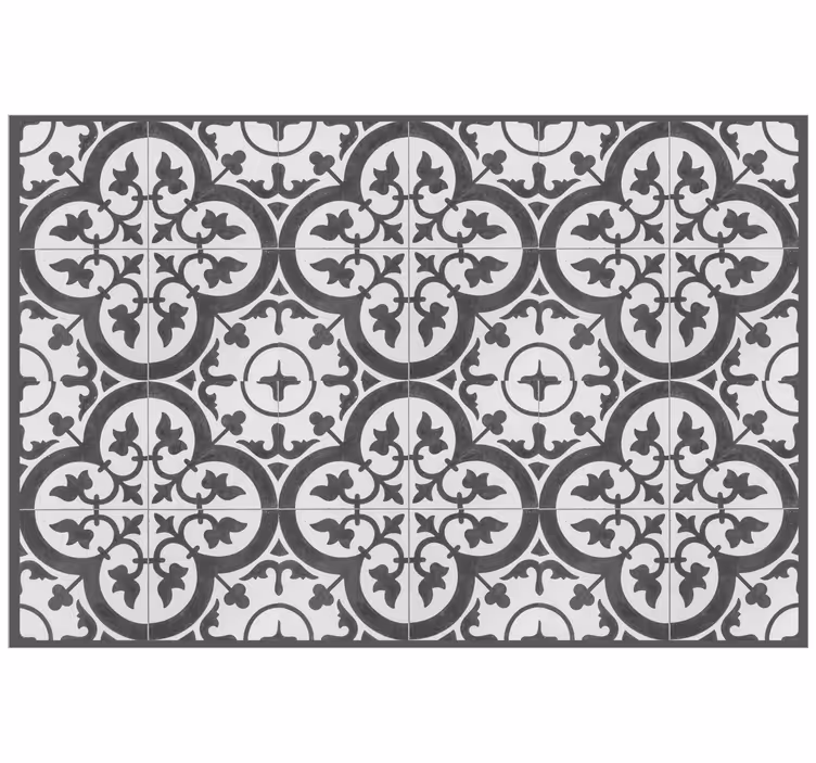 Rollo fenster grau mit ornamentalen zementfliesen - TenStickers