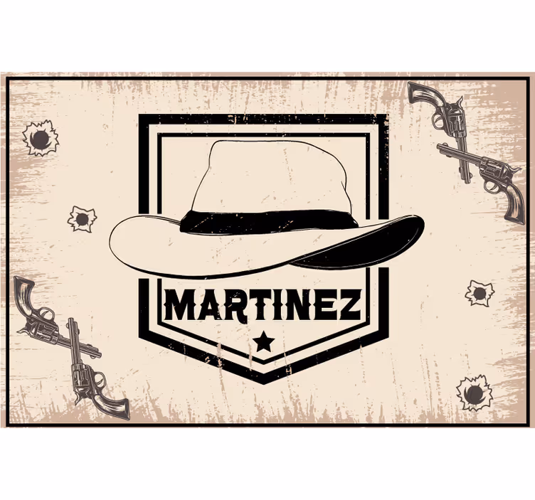 Rollo fenster beige mit personalisiertem cowboyhut - TenStickers