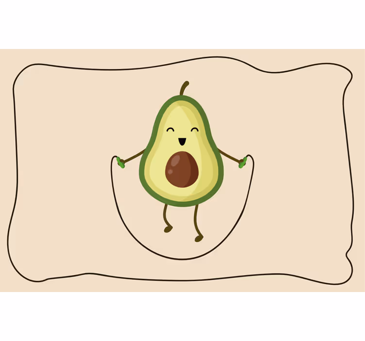 Rollo fenster beige mit lustigem avocado seil - TenStickers