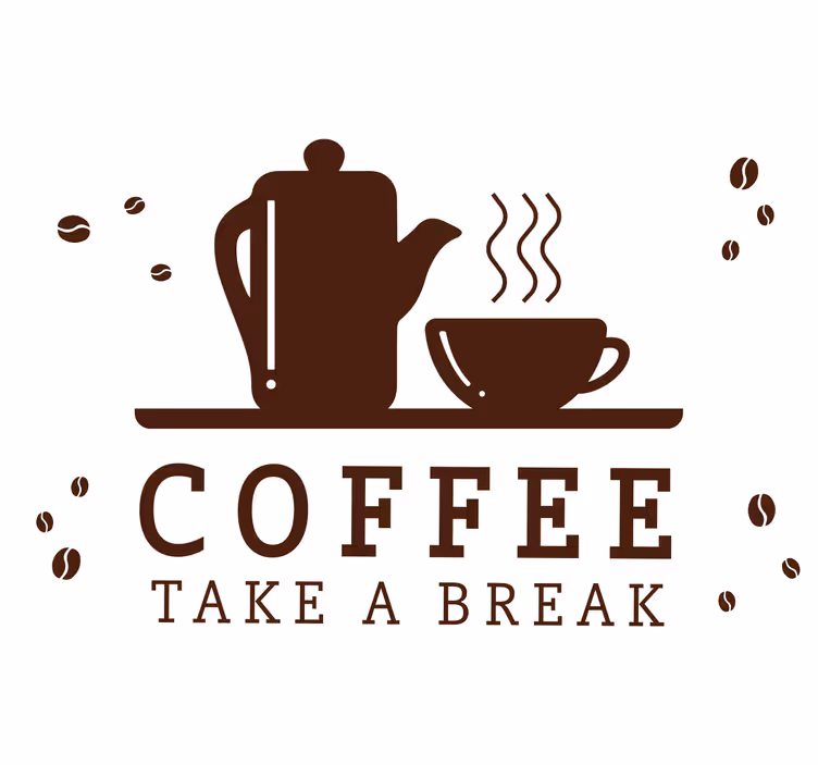 Rollo fenster schwarz kaffee konzept auf weißem hintergrund - TenStickers