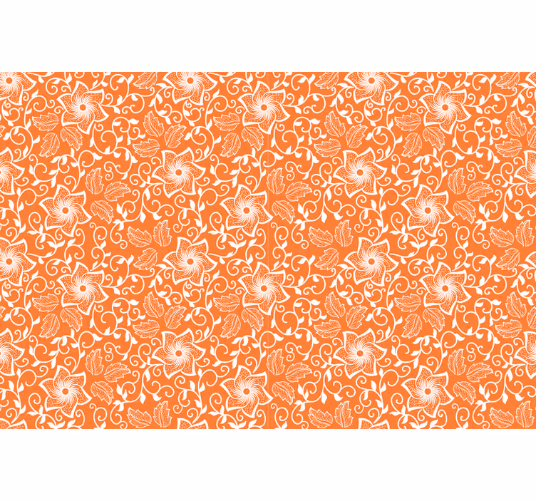 Rollo fenster orange mit paisley blumen - TenStickers