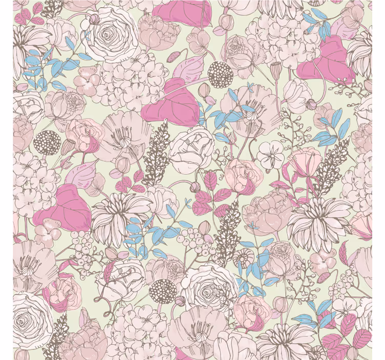 Rollo wohnzimmer im floralen grandmillenial stil - TenStickers
