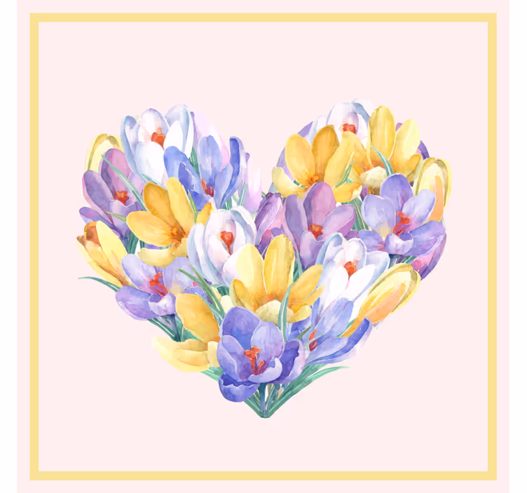 Rollo wohnzimmer mit krokusblüten herzdesign - TenStickers