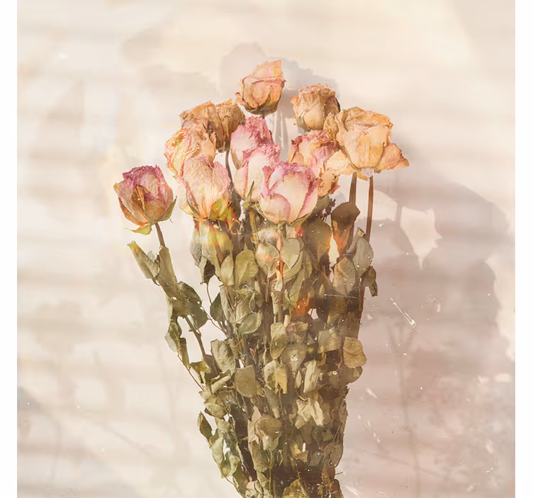 Rollo wohnzimmer mit wilden blumen im cottagecore-stil - TenStickers