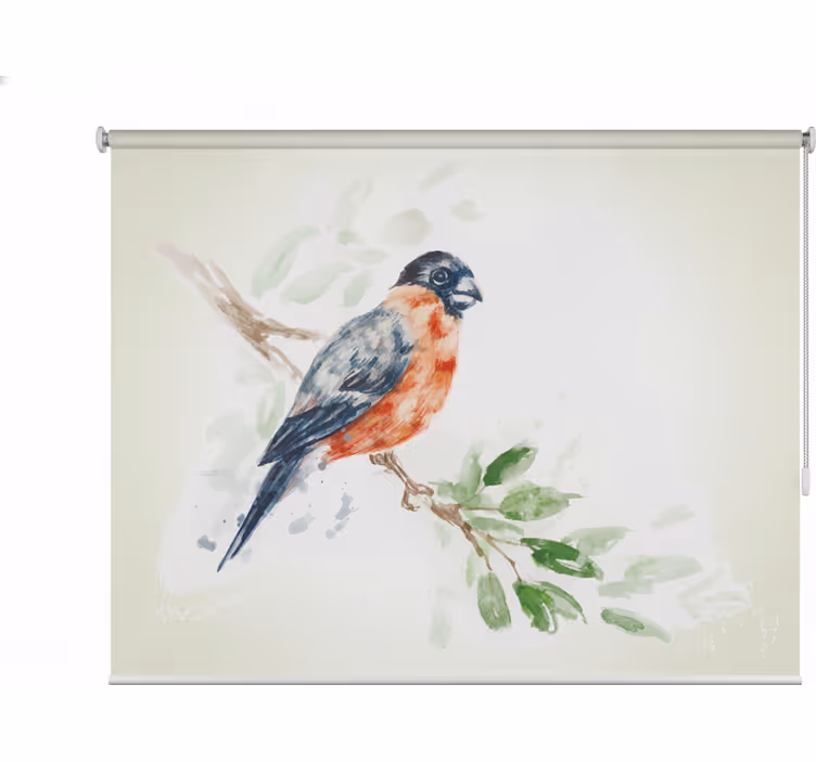 Rollo wohnzimmer mit pastellfarbenem vogelbild - TenStickers