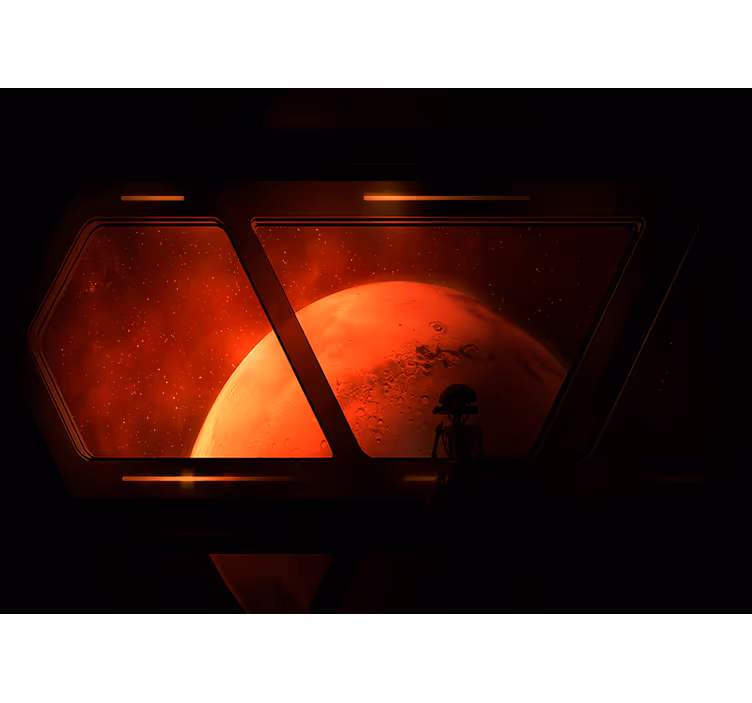 Rollo fenster schlafzimmer ausblick von mars - TenStickers