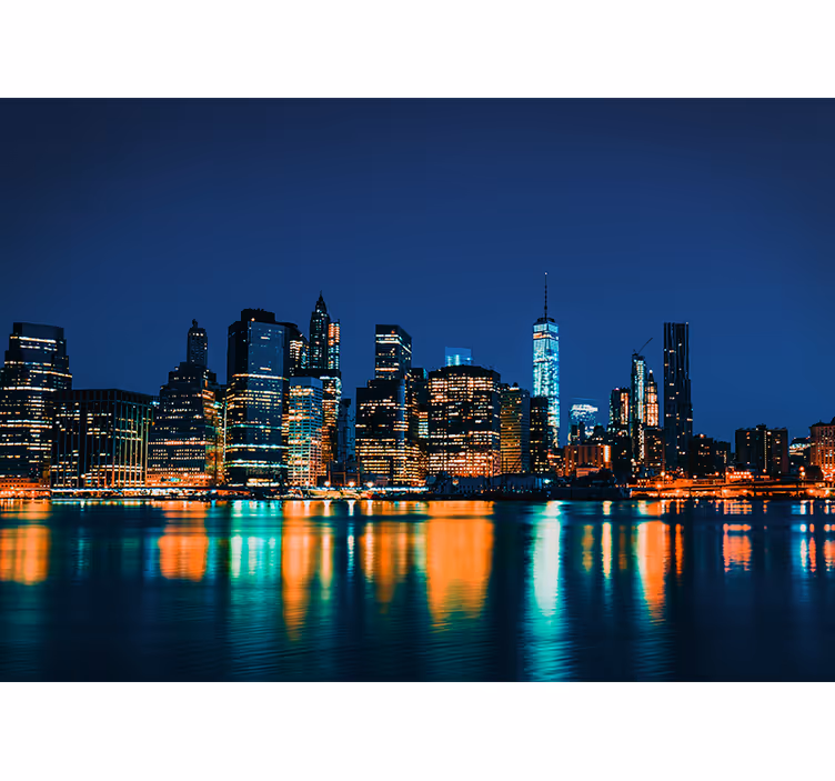 Rollo fenster schlafzimmer new yorker skyline nacht - TenStickers