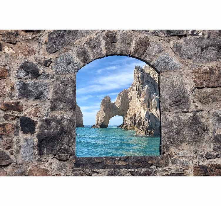 Rollo fenster schlafzimmer mit mediterranen steinen - TenStickers