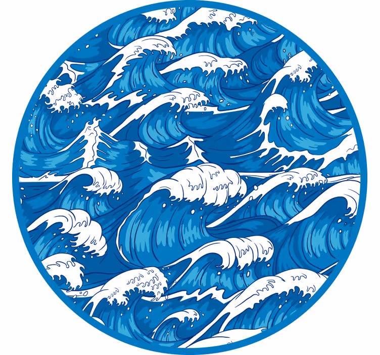 Rollo fenster schlafzimmer japanische wellen - TenStickers