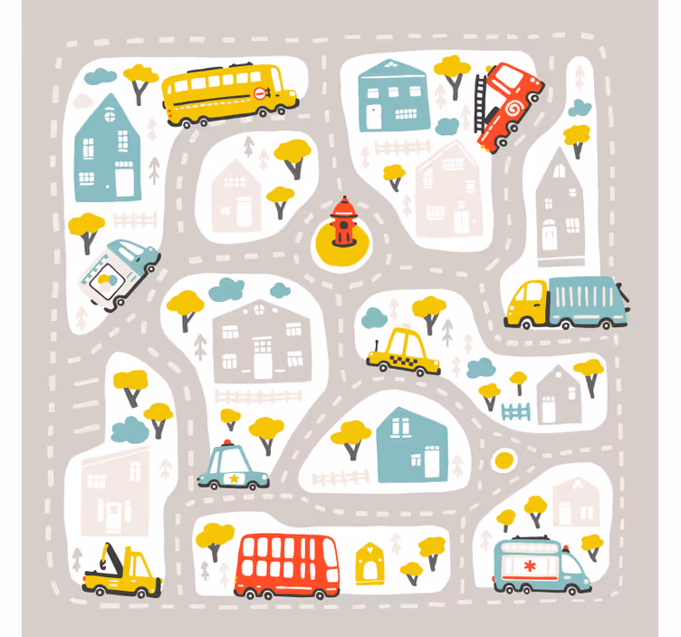 Rollo fenster kinderzimmer im nordischen stadtstil - TenStickers