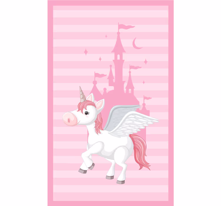 Rollo fenster kinderzimmer einhorn mit prinzessinnenburg - TenStickers