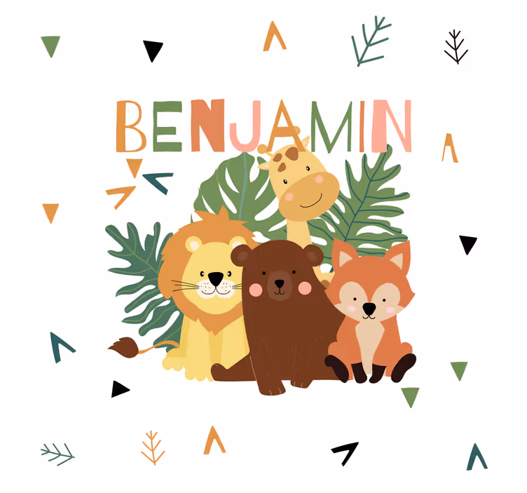 Rollo fenster kinderzimmer mit niedlichen wildtieren - TenStickers