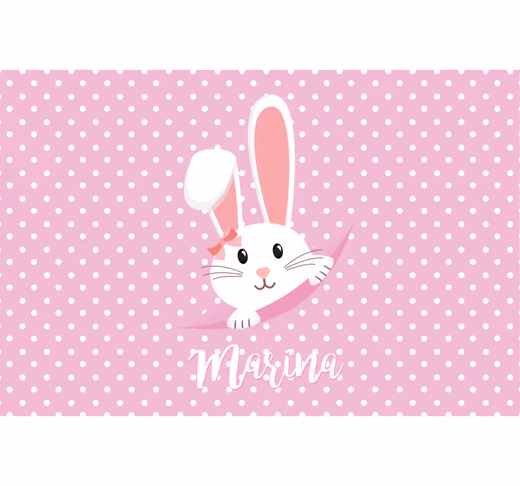Rollo fenster kinderzimmer niedlicher hase mit name - TenStickers