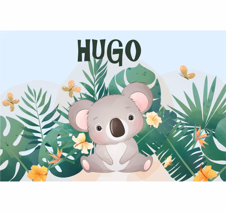 Rollo fenster kinderzimmer süßer koala mit namen - TenStickers