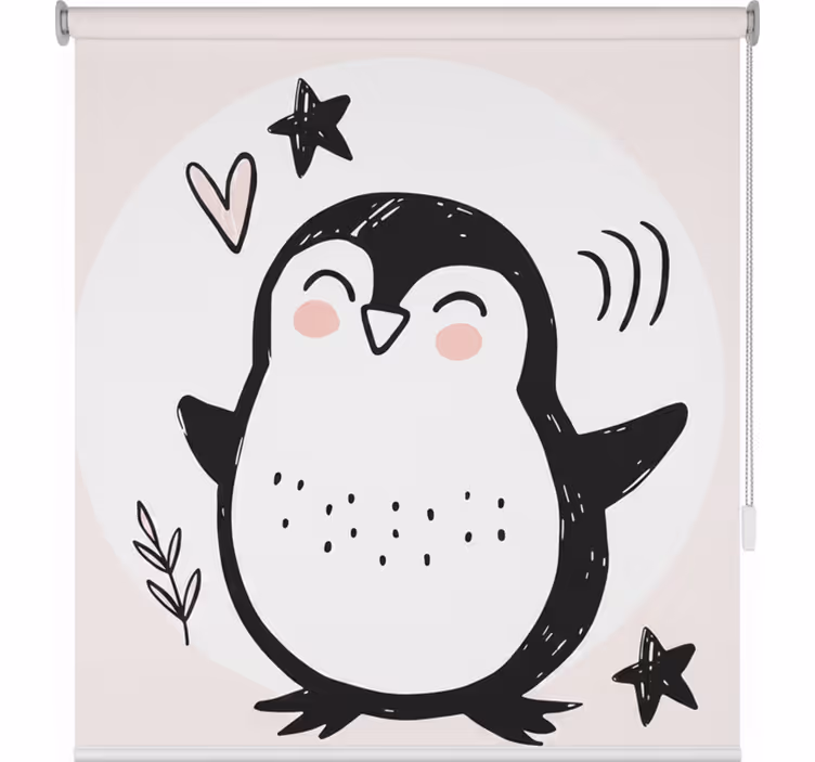 Rollo fenster kinderzimmer süßes baby-pinguin-doodle - TenStickers