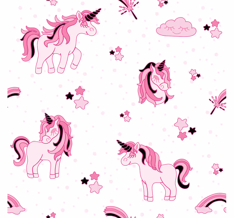 Rollo fenster kinderzimmer einhorn doodle welt - TenStickers
