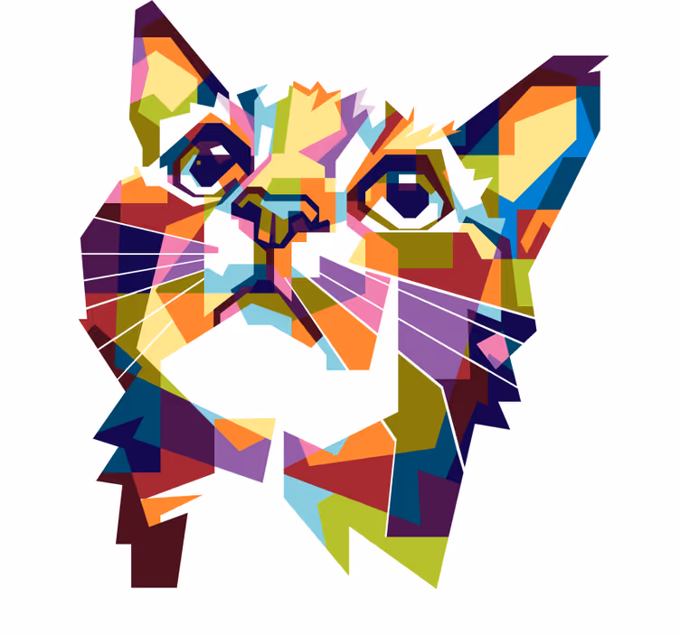 Rollo fenster jugendzimmer bunte katze splash farbe - TenStickers