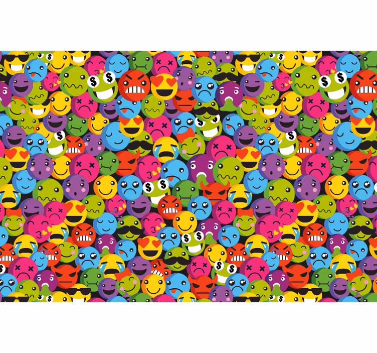 Rollo fenster jugendzimmer mit emoji-komposition - TenStickers
