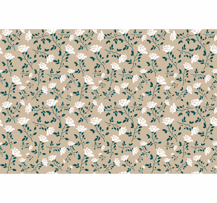 Rollo fenster beige mit vintage rosenmuster in weiß - TenStickers