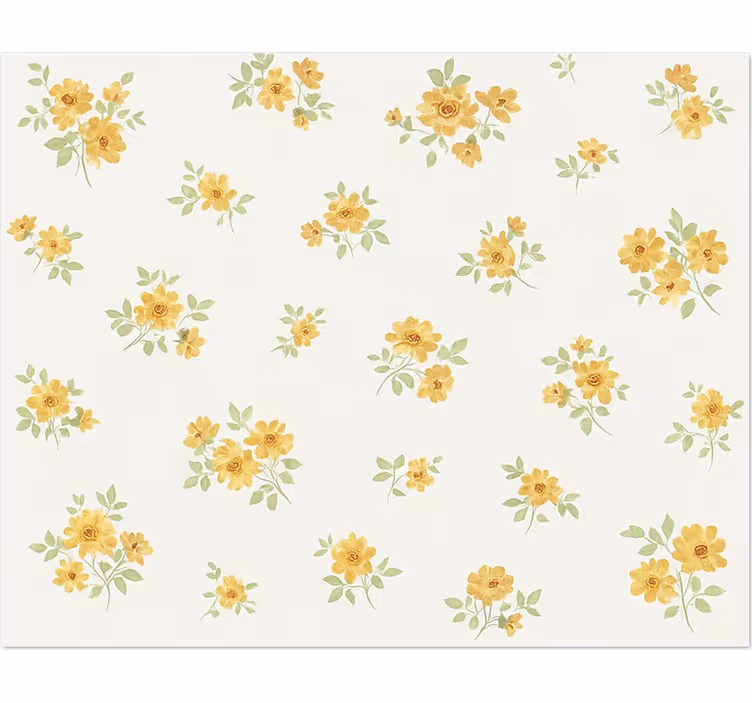 Rollo fenster weiß zartes chintz blumenmuster - TenStickers