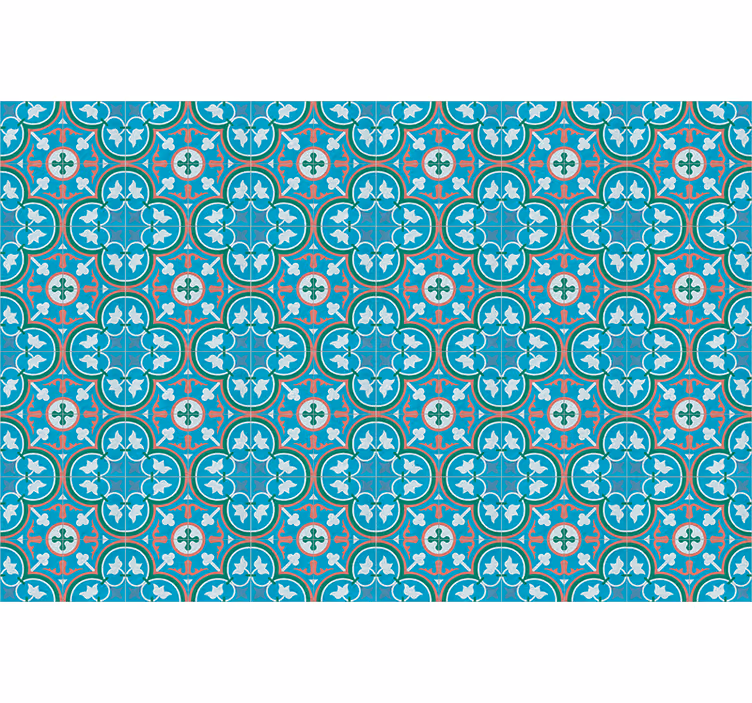 Rollo fenster vintage blaue hydraulische fliese - TenStickers