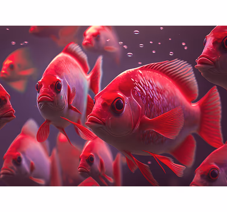Rollo fenster tiere aquarium für rote fische - TenStickers