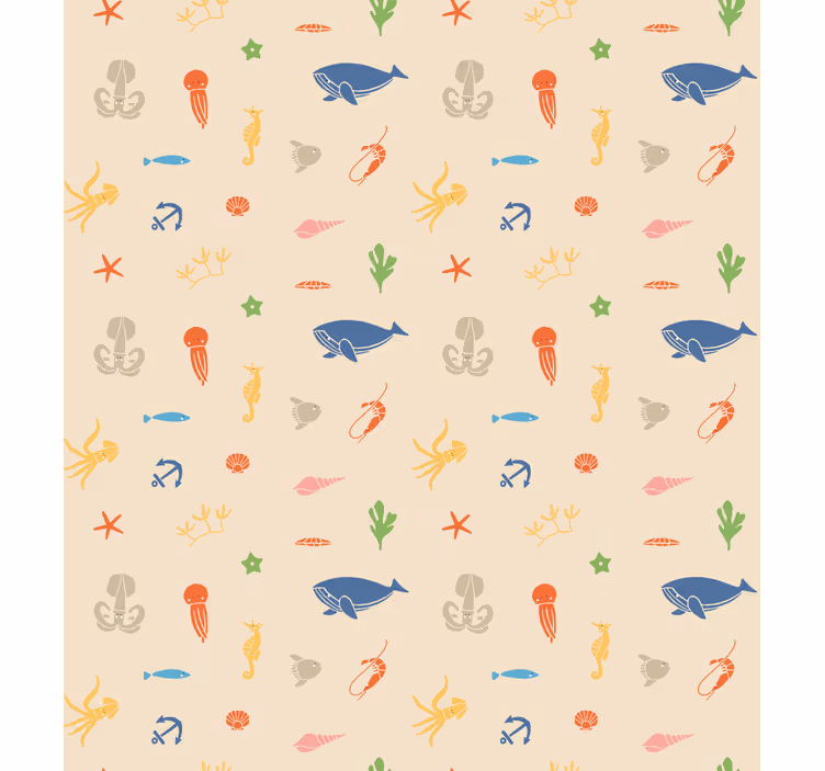 Rollo fenster tiere mit meeresbewohner-muster - TenStickers