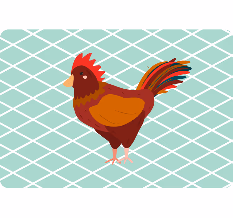 Rollo fenster tiere roter hahn seitliche ansicht - TenStickers