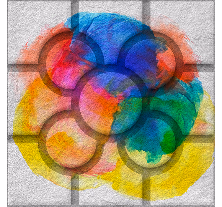 Rollo fenster vintagemuster bunte fliesen von bilbao - TenStickers