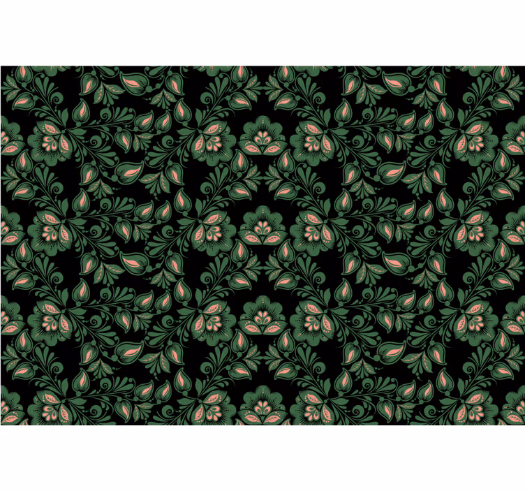 Rollo fenster schwarz im floralen russischen stil - TenStickers