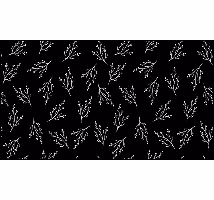 Rollo fenster schwarz nordic schwarz-weiß zweige - TenStickers