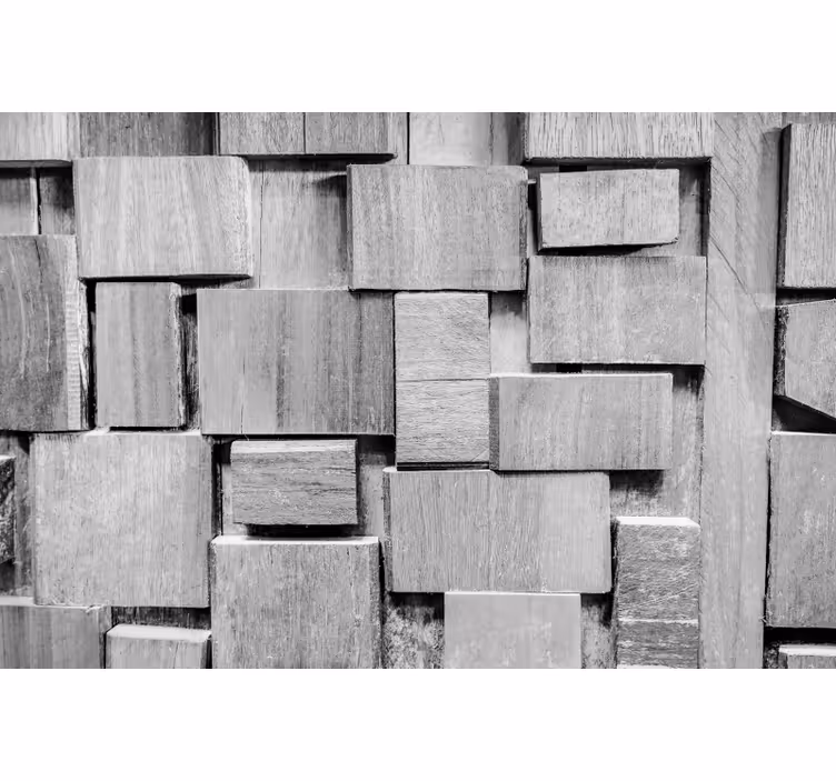 Rollo fenster grau mit dunkler 3d holzplankenstruktur - TenStickers