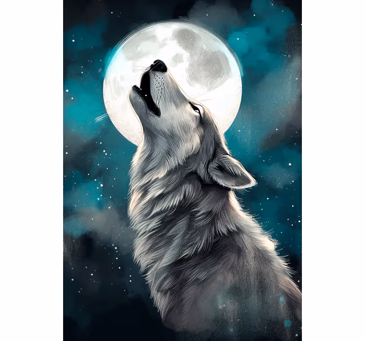 Rollo fenster jugendzimmer heulender wolf - TenStickers