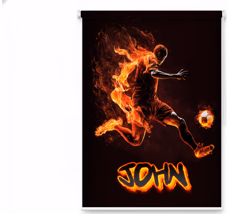 Rollo fenster jugendzimmer fußballer in flammen - TenStickers