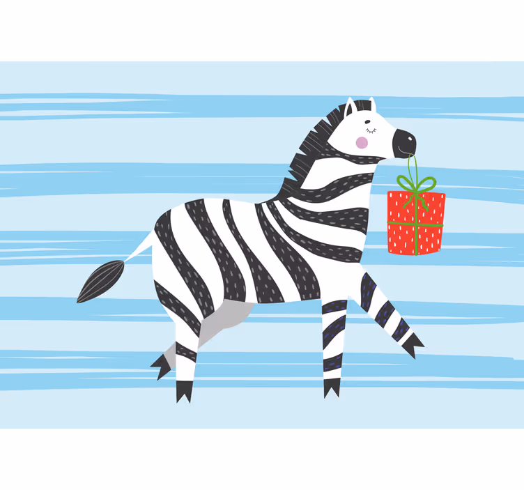 Rollo fenster spaß geburtstagsfreude zebra - TenStickers