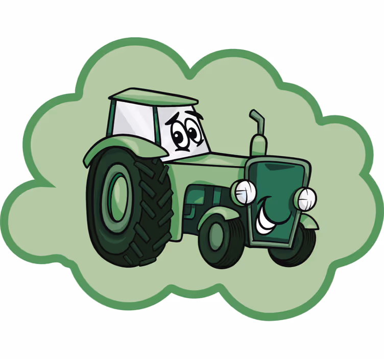 Rollo fenster spaß grüner traktor - TenStickers