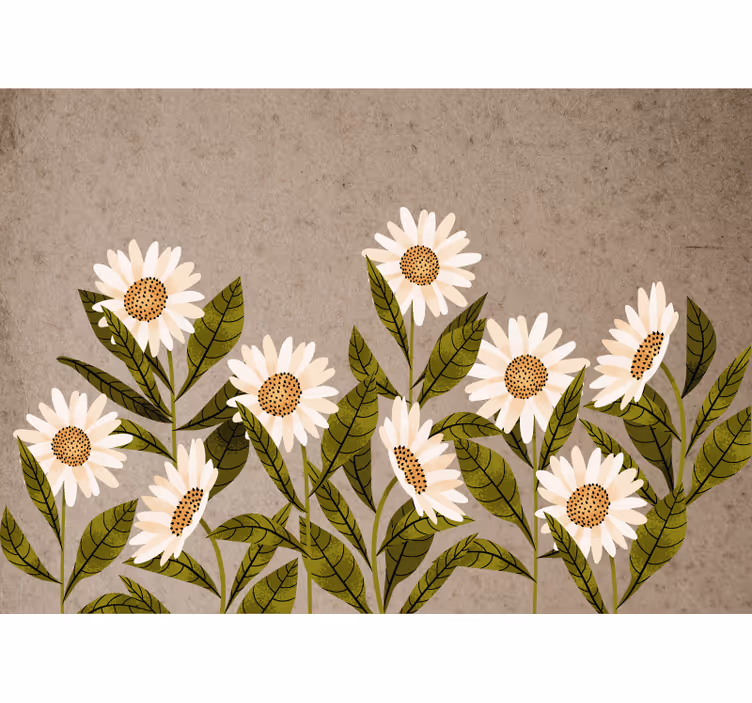 Rollo fenster rustikal mit vintage gänseblümchen - TenStickers