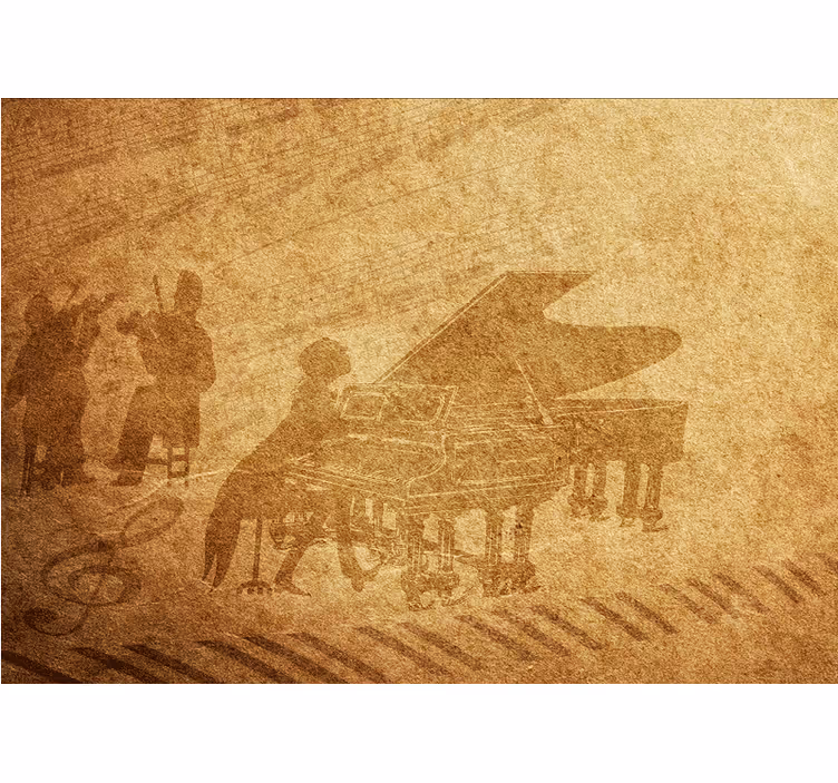 Rollo fenster rustikal im vintage-piano-stil - TenStickers
