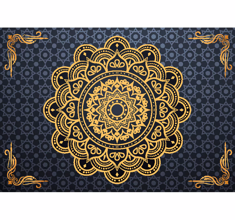 Rollo fenster zen goldenes mandala fototapete - TenStickers