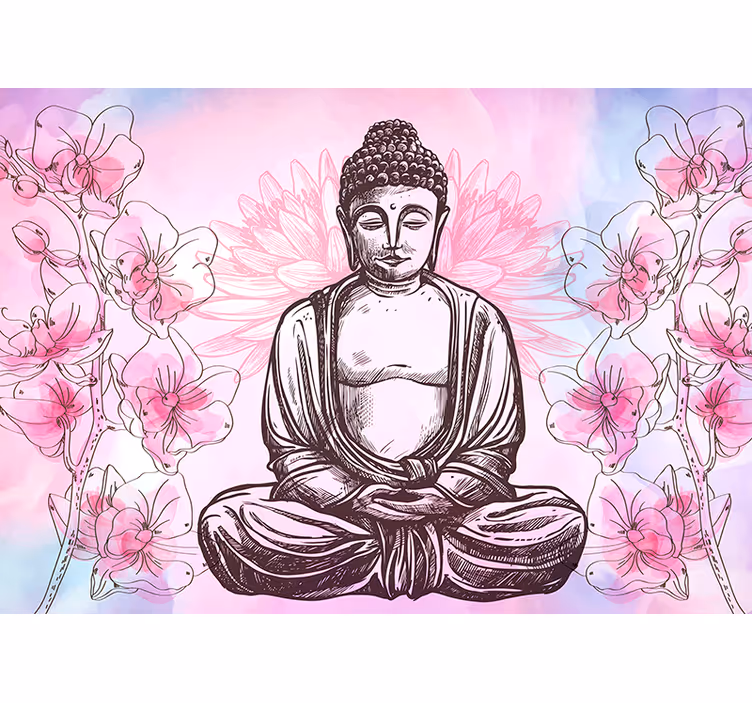 Rollo fenster zen buddha florale harmonie - TenStickers