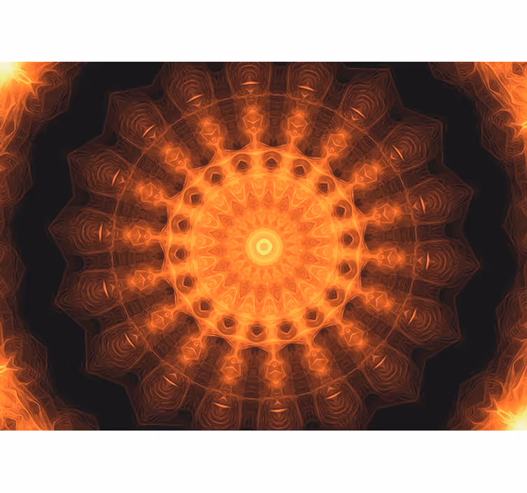 Rollo fenster zen mandala gemalter sonnenaufgang - TenStickers