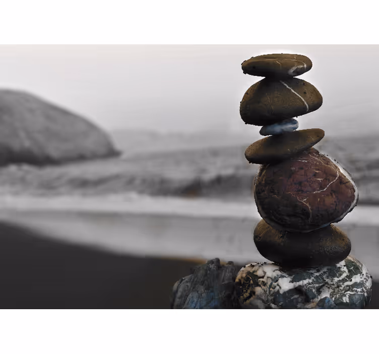 Rollo fenster zen zen turm steine - TenStickers