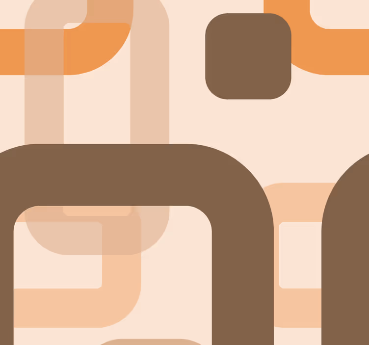 Rollo fenster braun im 70er jahre retro-muster - TenStickers