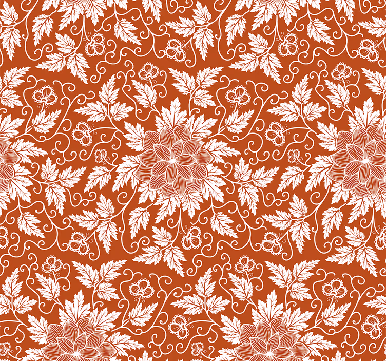 Rollo fenster orange floral paisley muster - TenStickers