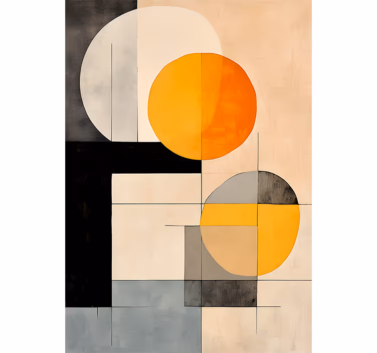 Rollo fenster orange mit geometrischen formen - TenStickers
