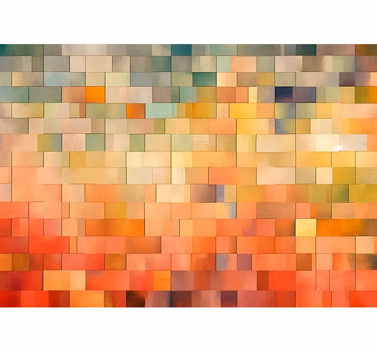 Rollo fenster orange farbkacheln - TenStickers