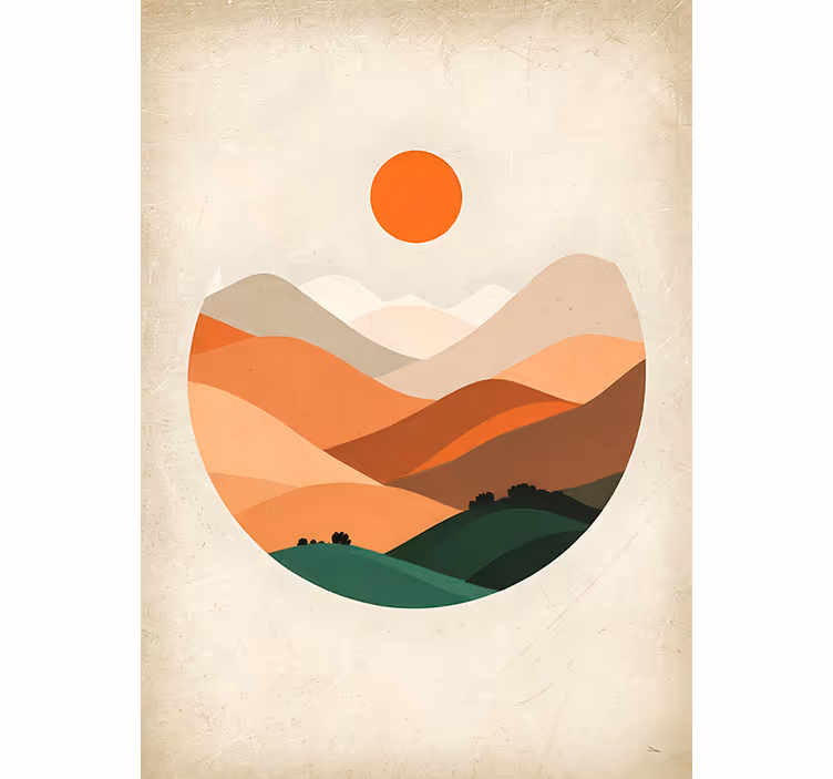 Rollo fenster orange sonnenaufgang über den bergen - TenStickers