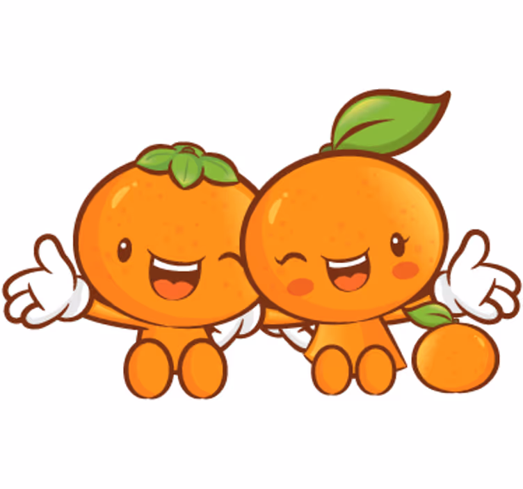 Rollo fenster orange mit dekorativem mandarinenmotiv - TenStickers