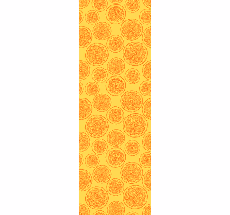 Rollo fenster orange kühlschrank mit handgezeichnetem muster - TenStickers